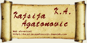 Kajsija Agatonović vizit kartica